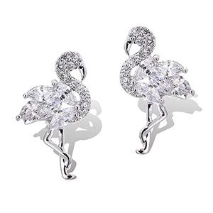 Flamingo cubic zirconia stud earrings NWT